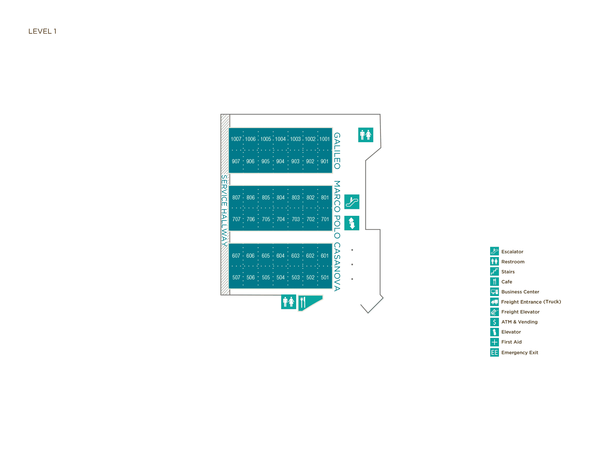 Galileo, Marco Polo and Casanova Floor plans