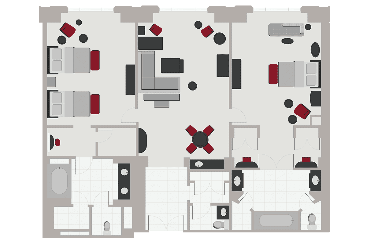 Executive two bedroom suite floor plan