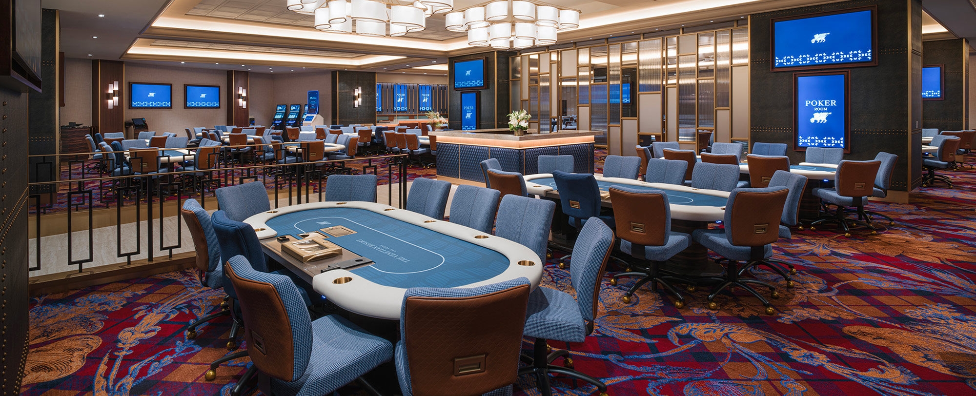 View of poker tables in The Venetian Poker Room