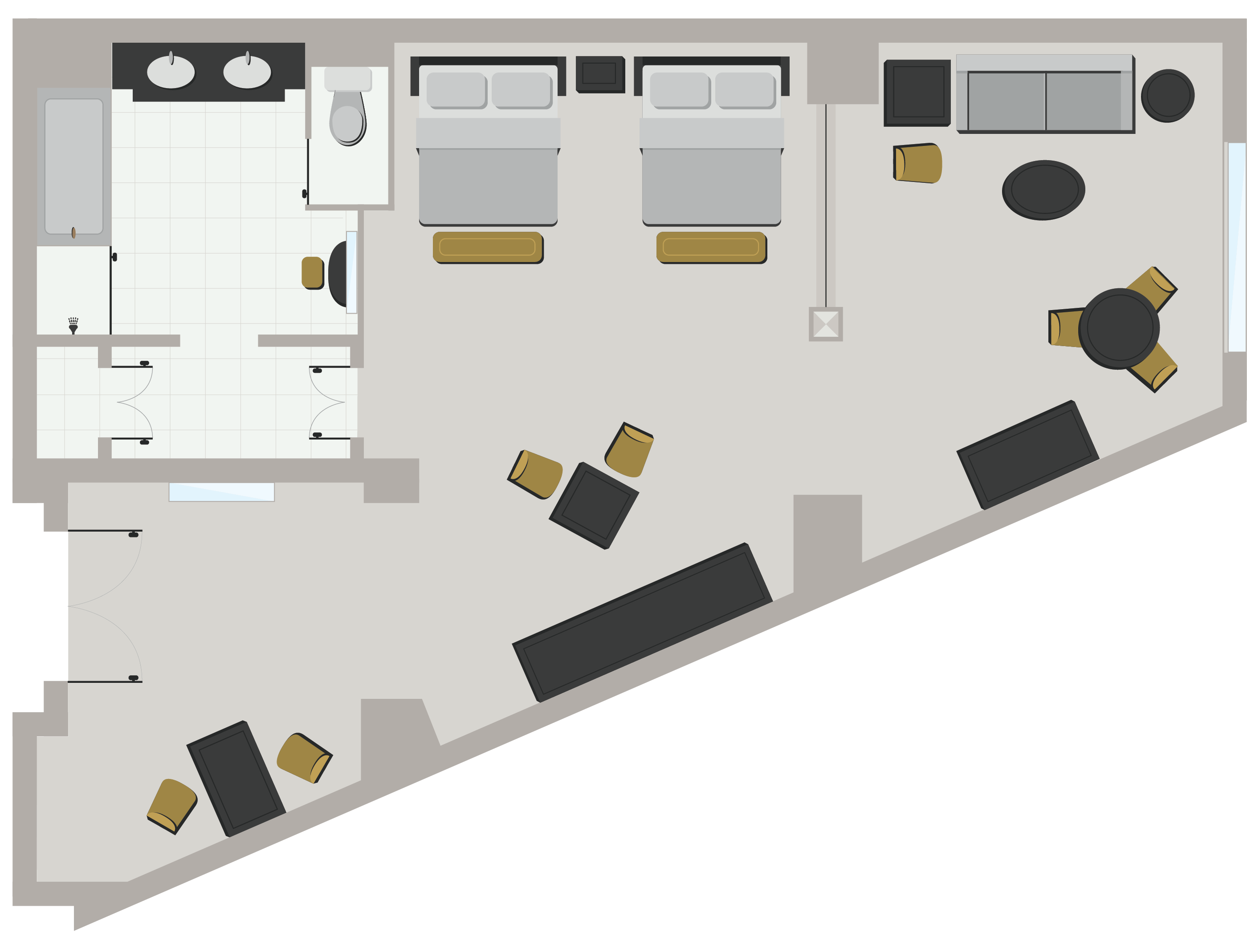 Premium 2 queen suite floor plan