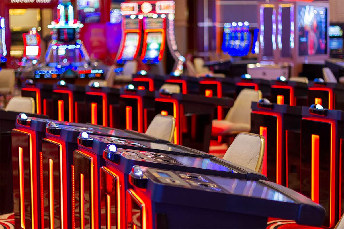 A row of electronic table games