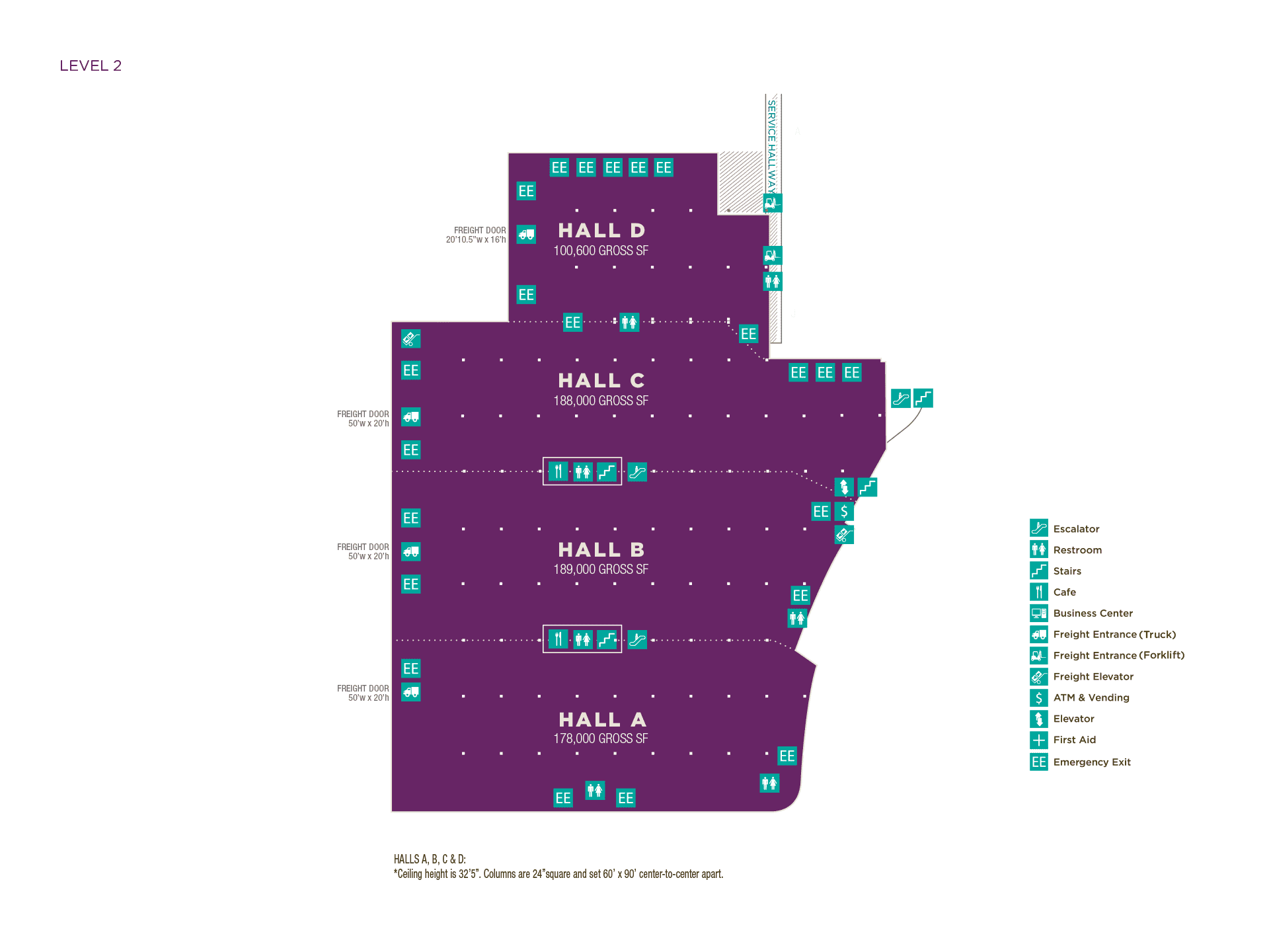 Expo hall A, B, C, D  floor plans