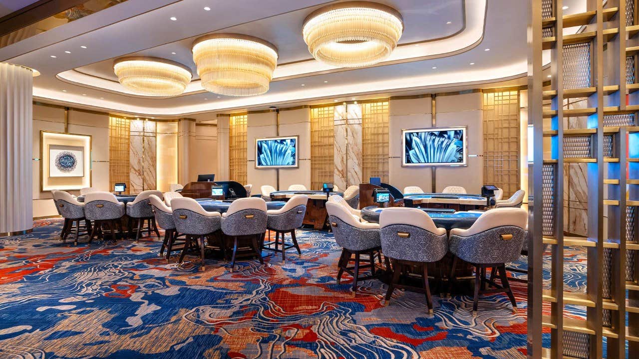 Casino room with table games