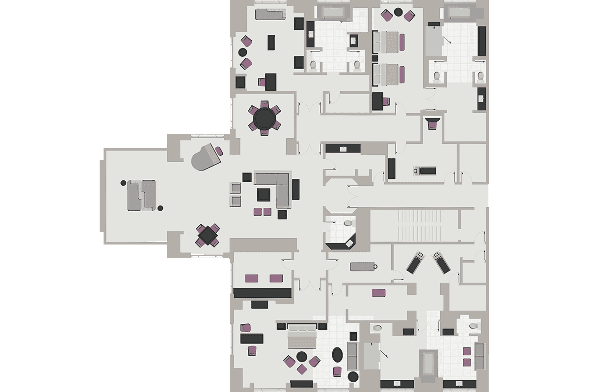 Presidential three bedroom suite floor plan