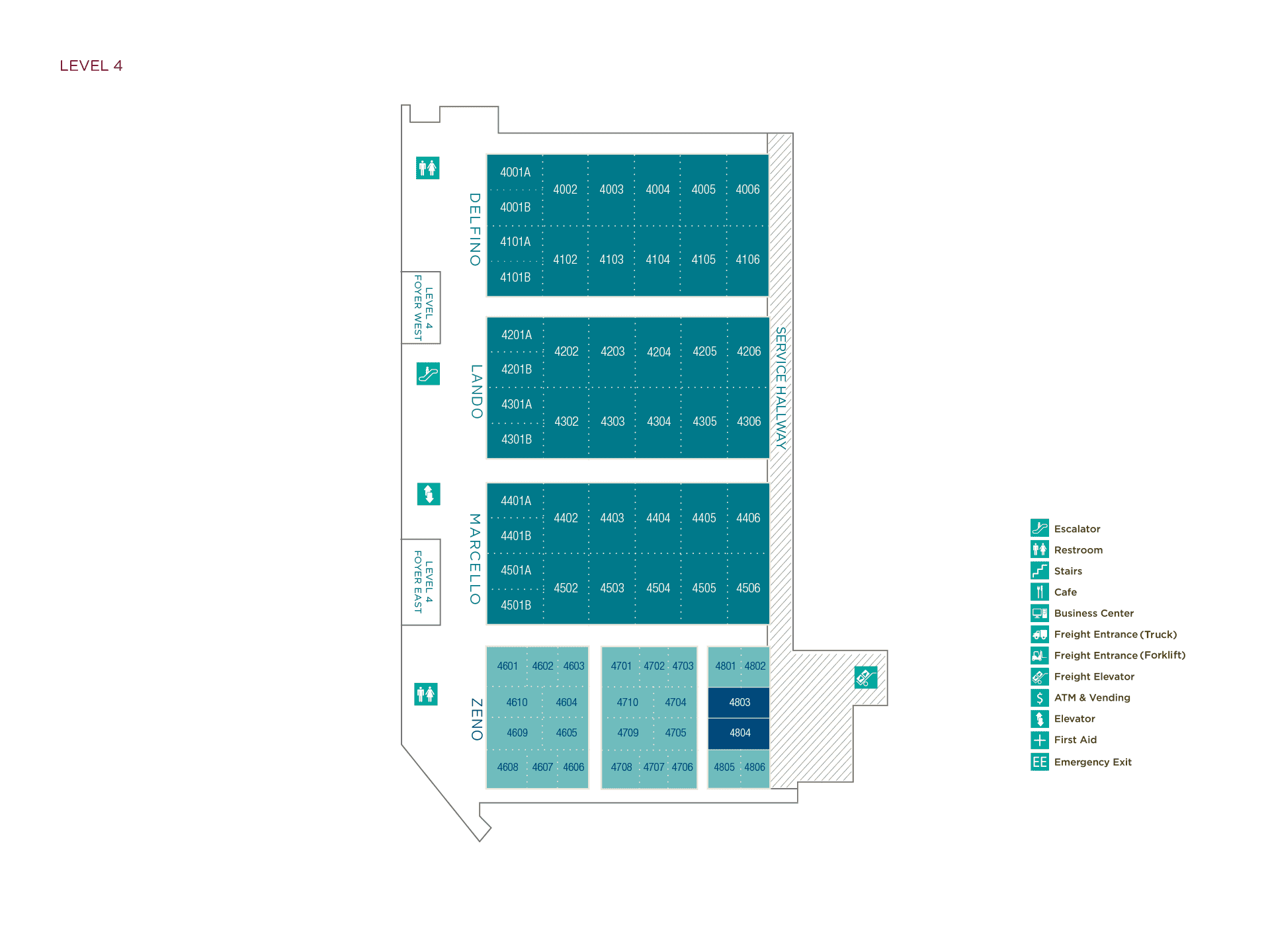 The Venetian Expo level 4 floorplan