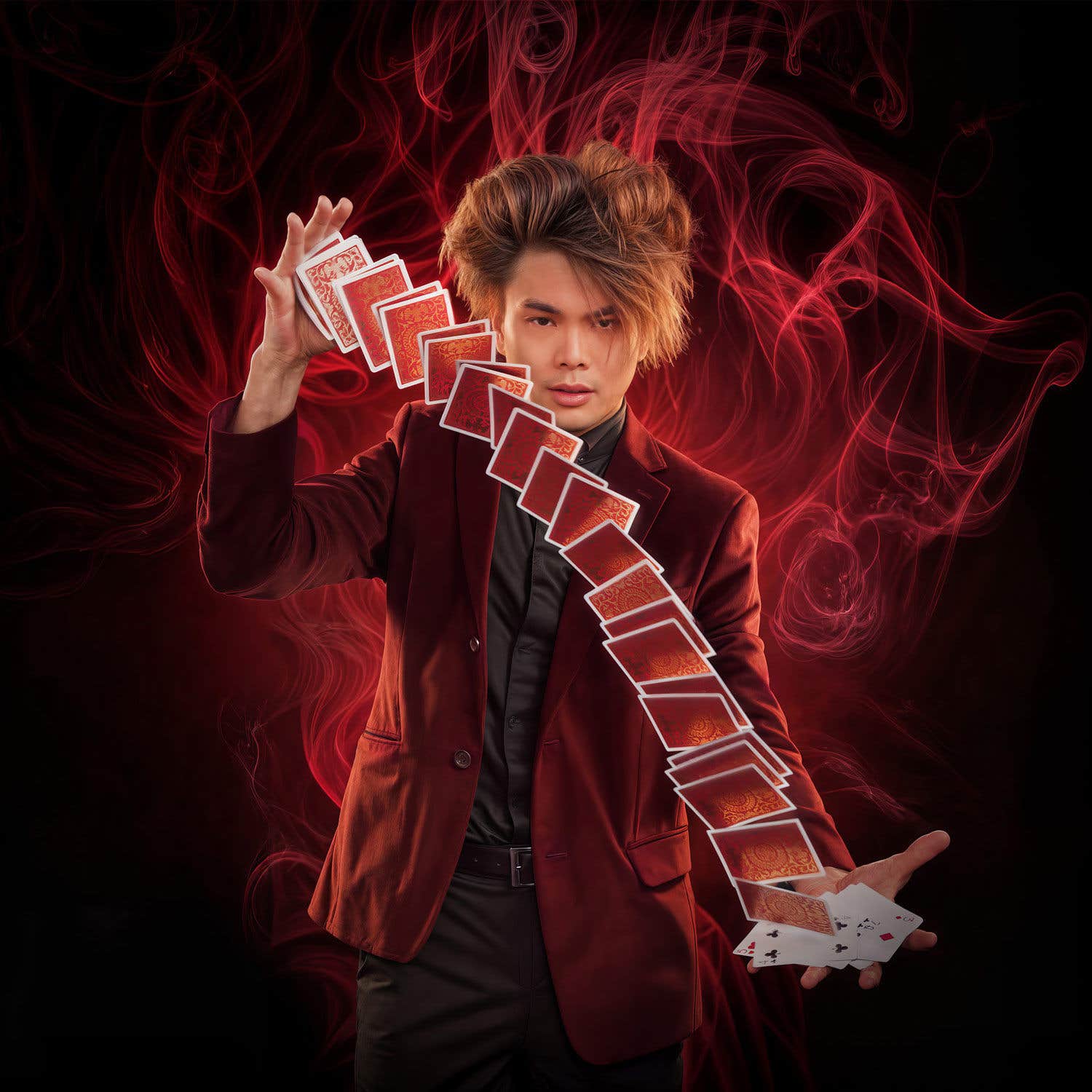 Shin Lim doing a magic trick with cards