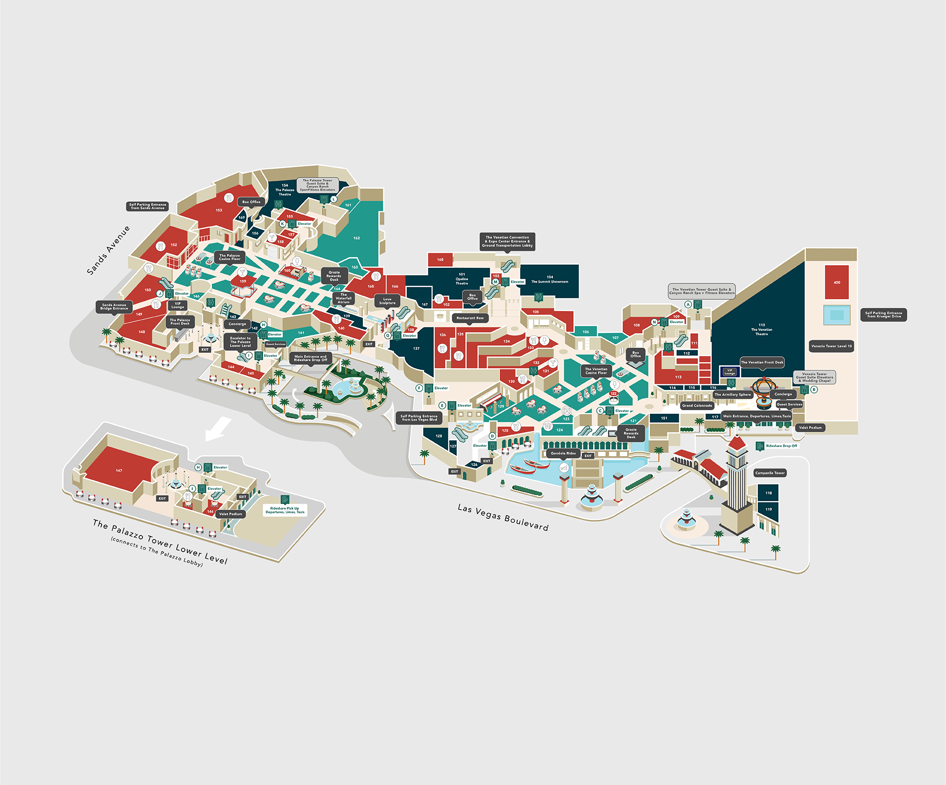 vegas hotels map 2022