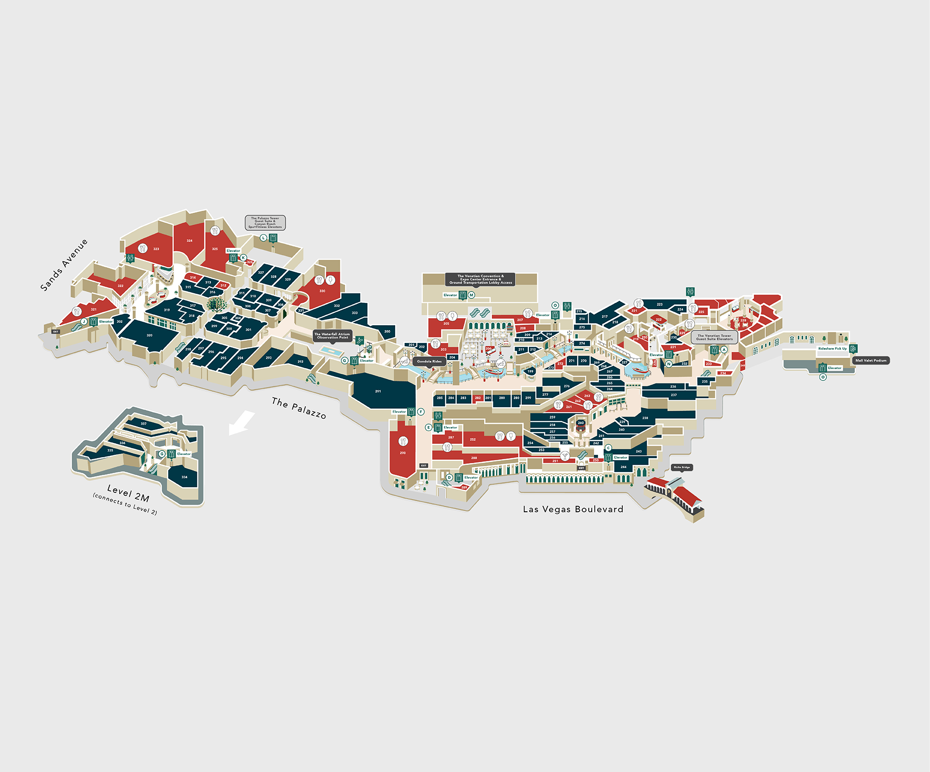 Digital Map of The Venetian Resort